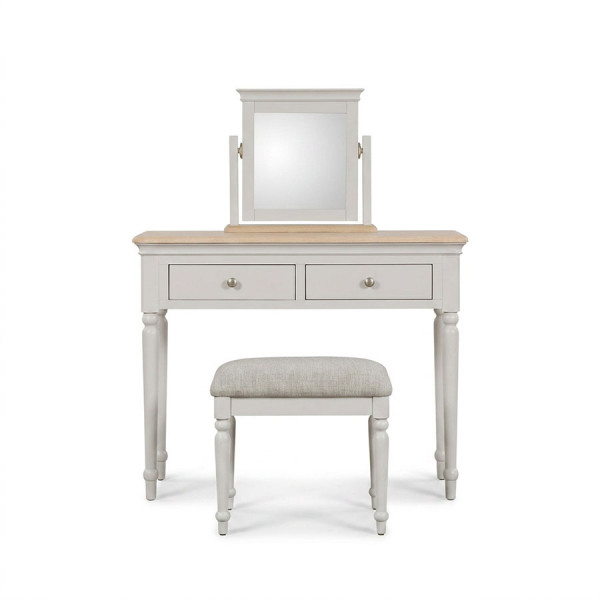 Cotsworth Dressing Table, Stool + Mirror Grey/Oak